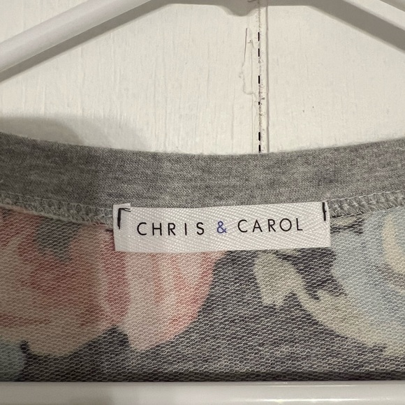 Baseball style floral 3/4 sleeve tee casual comfy cute - Picture 2 of 3